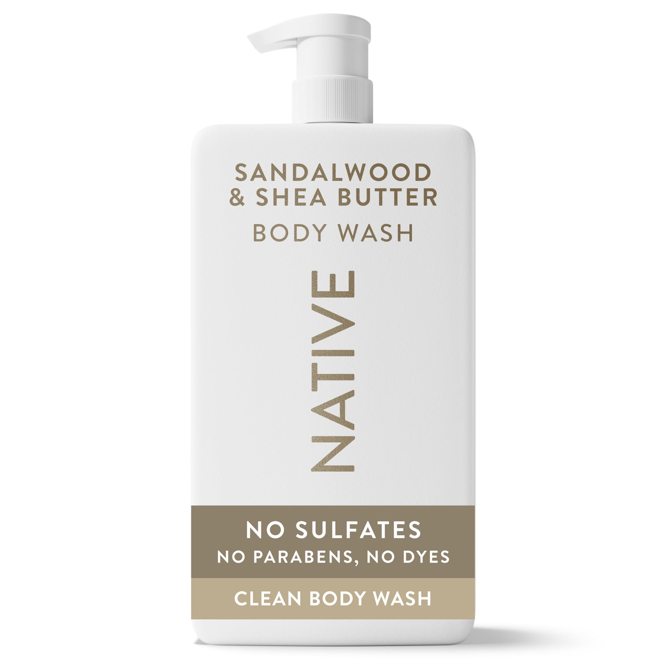 Native Body Wash for Women & Men, Sulfate Free, Sandalwood & Shea Butter, 36 fl oz