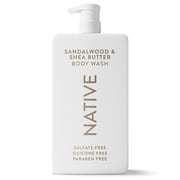 Native Body Wash, Sandalwood & Shea Butter, Sulfate Free, for Women & Men, 36 fl oz