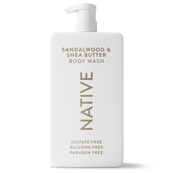 Native Body Wash, Sandalwood & Shea Butter, Sulfate Free, for Women & Men, 36 fl oz