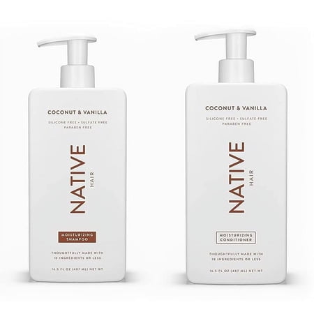 Native Shampoo and Conditioner Set 16.5 oz (Coconut & Vanilla, Moisturizing)