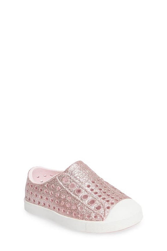 Jefferson Bling Glitter Slip-On Sneaker Milk Pink Bling/Shell White C2