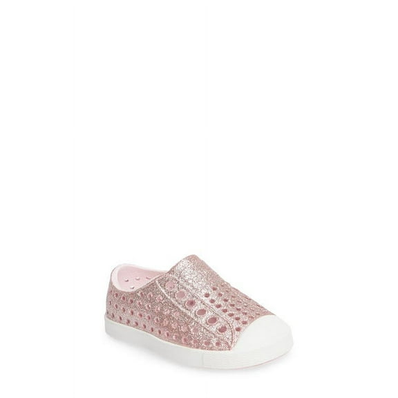 Native Shoes Jefferson Bling Glitter Slip-On Sneaker Milk Pink Bling/Shell White C2