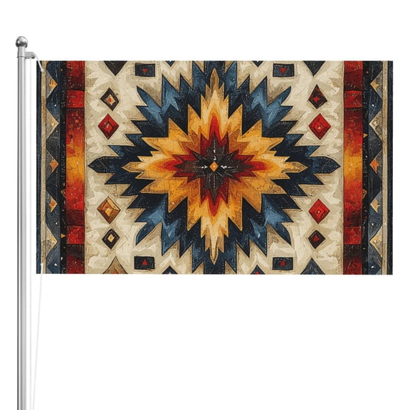 Native Southwest Tribal Patterns Art Double Sided Flag 3x5FT Reversible Garden Flag Outdoor Decor for House, Porch, Lawn, Yard, Indoor Wall, Party Decoration