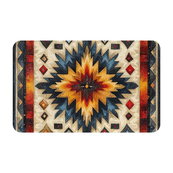 Native Southwest Tribal Patterns Art Front Door Mat Doormat Non Slip Bath Mats 20x31.5 Inch Bathroom Rug Entryway Carpet