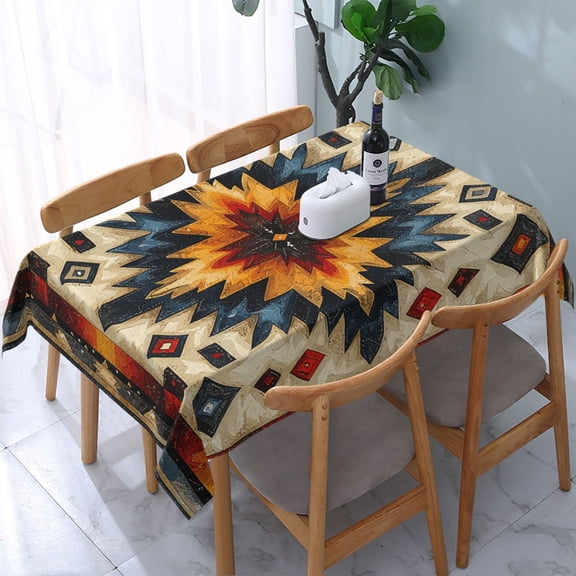 Native Southwest Tribal Patterns Art Rectangular Tablecloth 54"x 72" Waterproof Rectangle Table Cover Cloth for Kitchen Dining Room Picnic Home Party