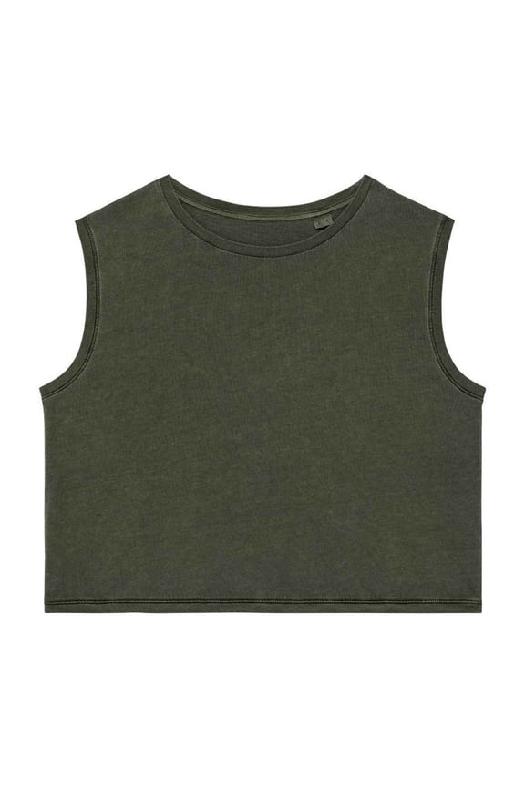 Womens Faded Cropped Tank Top