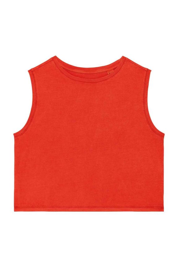Womens Faded Cropped Tank Top