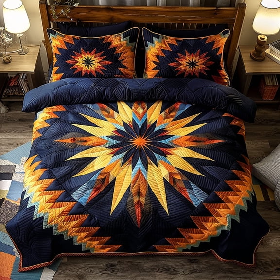 Native Starburst 3-Piece Quilted Bedding Set