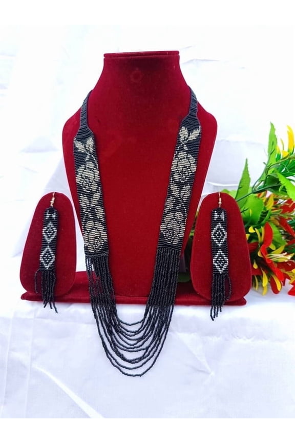 Native Style Layered Beaded Necklace Ukrainian beaded Necklace Native Handmade Seed Bead Necklace,Tribal ethnic beaded necklace