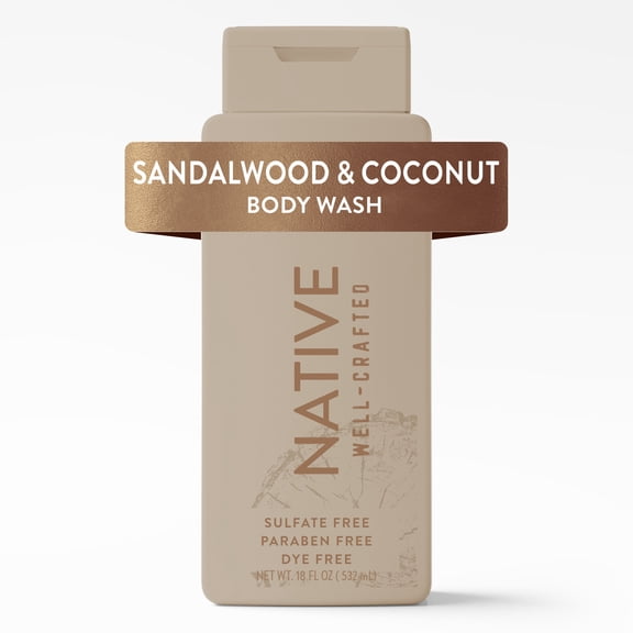 Native Body Wash for men, Limited Edition Sandalwood & Coconut, 18 fl oz