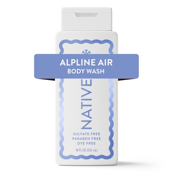 Native, Sulfate Free 24-Hour Refreshing Body Wash, Alpine Air, Holiday Body Wash, 18 fl oz