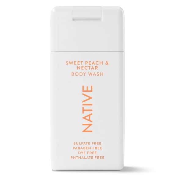 Native Body Wash, Sweet Peach & Nectar, Sulfate Free, for Women & Men, 3 fl oz