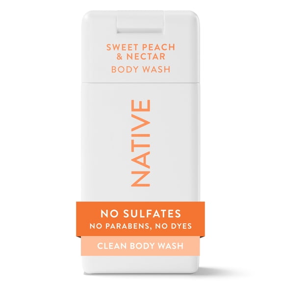 Native Body Wash, Sweet Peach & Nectar, Sulfate Free, for Women & Men, 3 fl oz