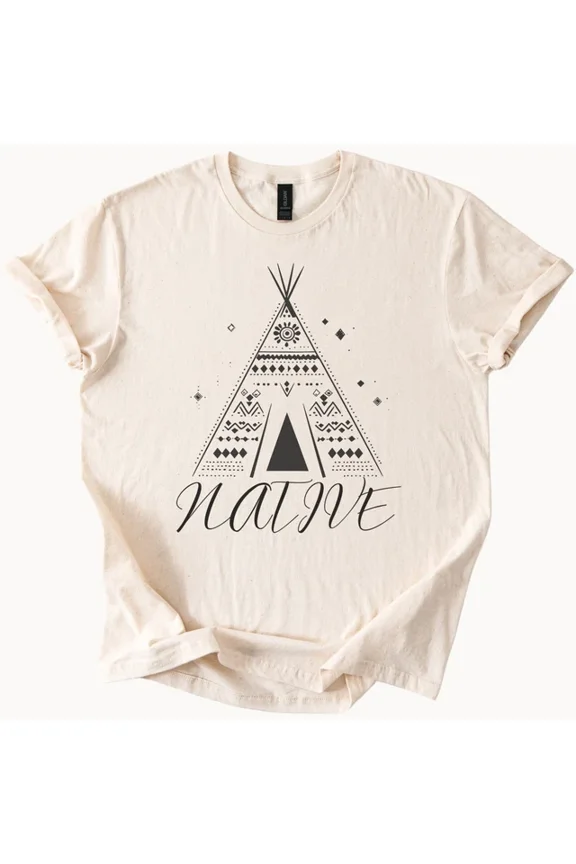 Native Teepee Shirt Unisex Arrows Graphic T Shirt Tribal Tent Design