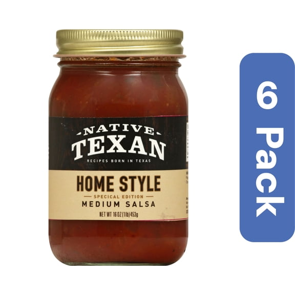 Native Texan Salsa Home Style Medium Special Recipe 16 oz (Pack of 6)