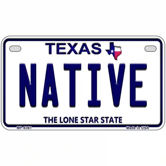 Native Texas Novelty Metal License Plate 7" x 4" Motorcycle (MP)