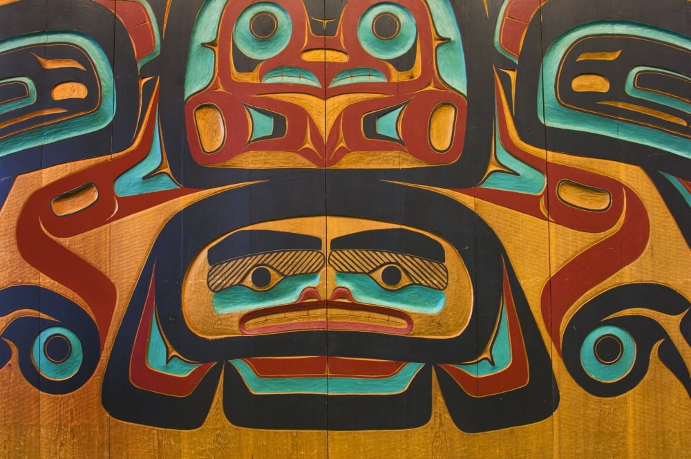 Native Tlingit Carving At The Juneau Airport Southeast Alaska Canvas Art - Ron Sanford Design Pics (17 x 11)