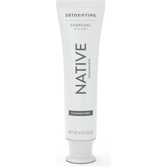Native Fluoride Free Toothpaste, Charcoal & Mint Flavor, 4.1 oz, for Adults & Kids 2+