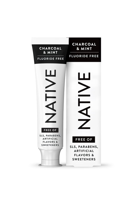 Fluoride Free Toothpaste, Charcoal & Mint Flavor, 4.1 oz, for Adults & Kids 2+
