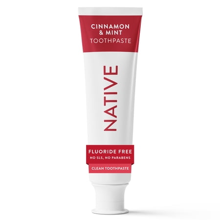 Native Fluoride-Free Toothpaste, Cinnamon & Mint, 4.1 oz, for Adults & Kids 2+
