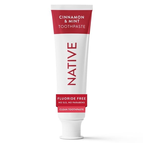Native Fluoride Free Toothpaste, Cinnamon & Mint Flavor, 4.1 oz, for Adults & Kids 2+