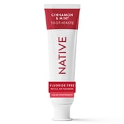 Native Fluoride-Free Toothpaste, Cinnamon & Mint, 4.1 oz, for Adults & Kids 2+