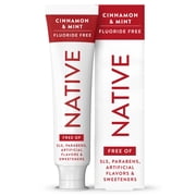 Native Fluoride Free Toothpaste, Cinnamon & Mint Flavor, 4.1 oz, for Adults & Kids 2+