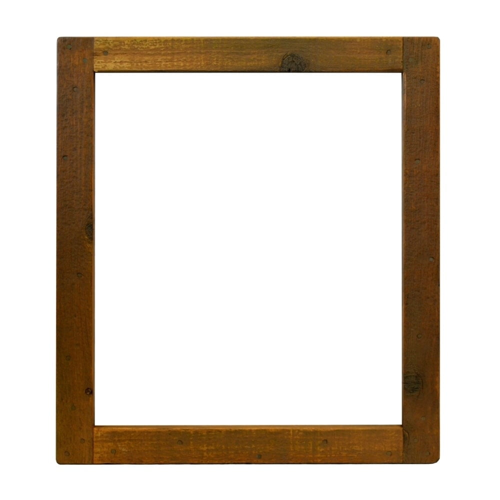 Chestnut Rectangular Wood Framed Bathroom Vanity Mirror