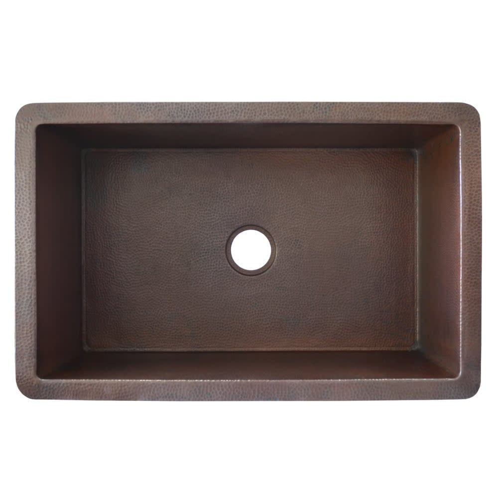 Antique Copper 33" Single Bowl Undermount Kitchen Sink