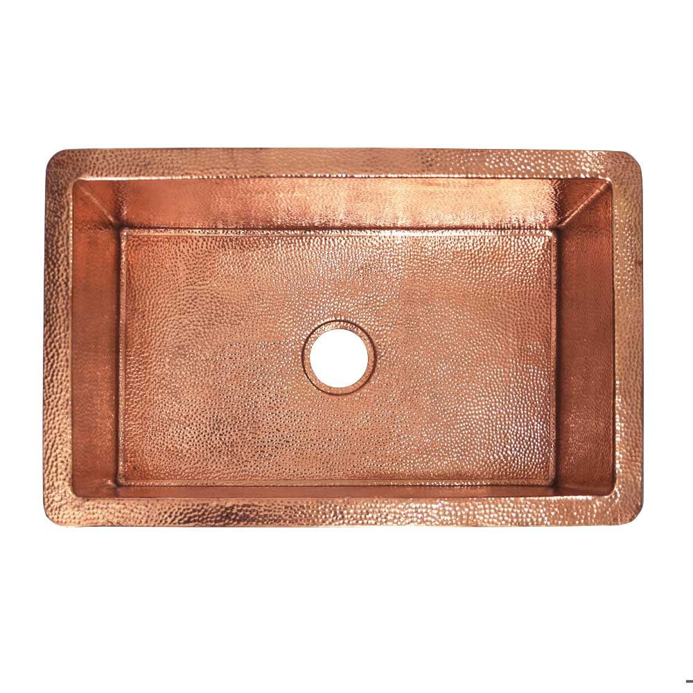 Polished Copper 30" Single Basin Undermount Kitchen Sink