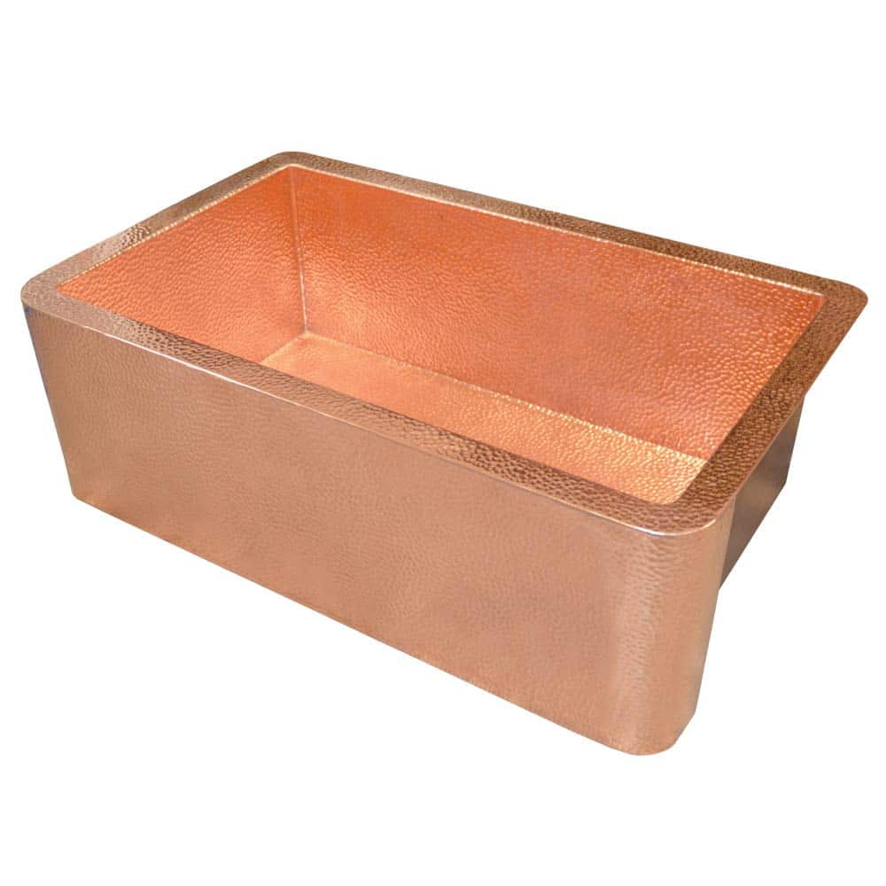 30'' Polished Copper Farmhouse Apron Kitchen Sink