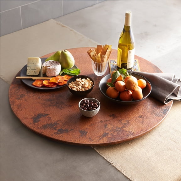 Native Trails CPO344 30" Handcrafted Copper Lazy Susan - Copper