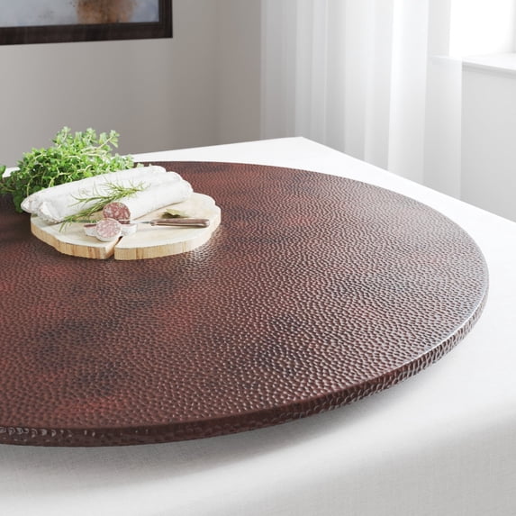 Native Trails 34 Inch Hand-Hammered Copper Lazy Susan - 34" Diameter Antique Copper