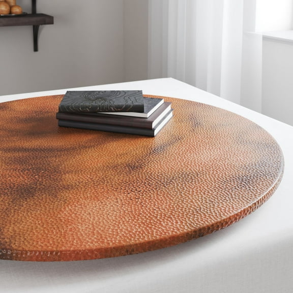 Native Trails 34 Inch Hand-Hammered Copper Lazy Susan - 34" Diameter Tempered Copper