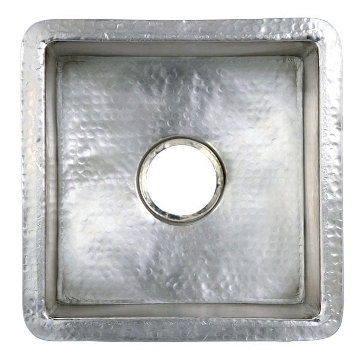 Modern Square 15" Copper Undermount Sink in Satin Nickel