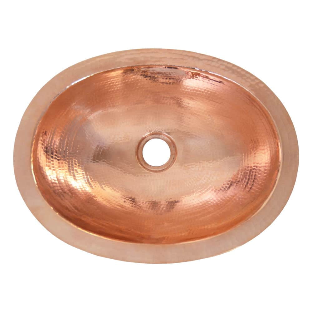 Polished Copper Oval Undermount Bathroom Sink