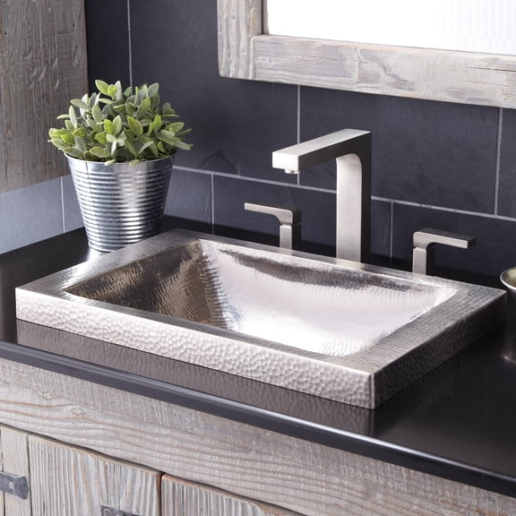 Native Trails CPS542 Hana 20" Rectangular Copper Drop In Bathroom Sink - Nickel