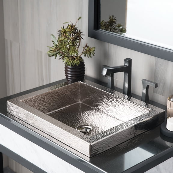 Native Trails CPS846 Tatra 20" Rectangular Copper Drop In Bathroom Sink - Nickel