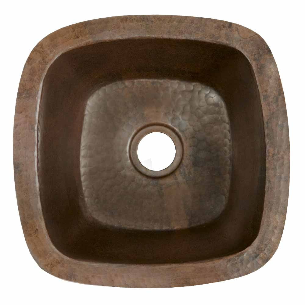 13" Antique Copper Square Undermount Sink