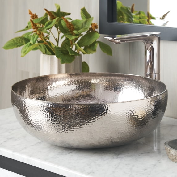 Native Trails CPS863 Maestro 16" Circular Copper Vessel Bathroom Sink - Nickel