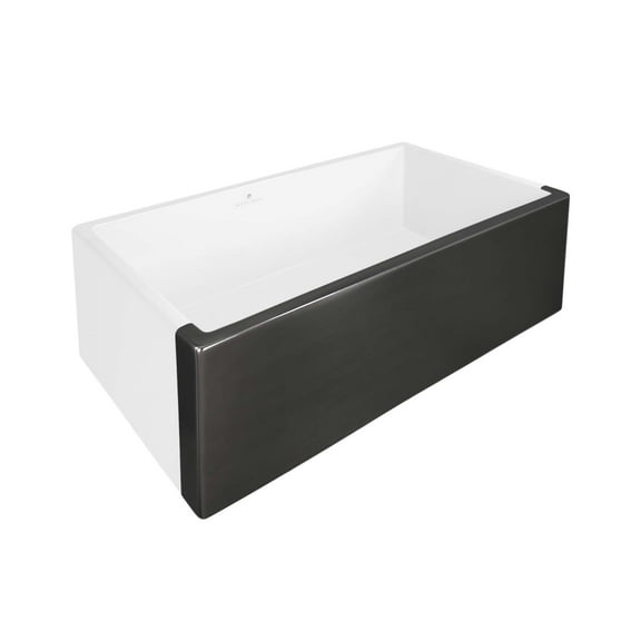 Native Trails Dreamer Fireclay Farmhouse Kitchen Sink - 30" x 17.75" x 10" Gunmetal Metallic Finish
