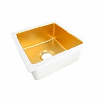 Native Trails Fireclay Kitchen Sink With Matte Gold Finish PMB1515-G