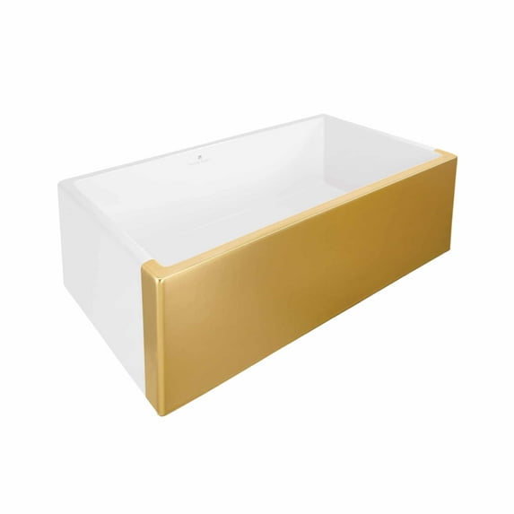 Native Trails Fireclay Kitchen Sink With Matte Gold Finish PMK3018-G