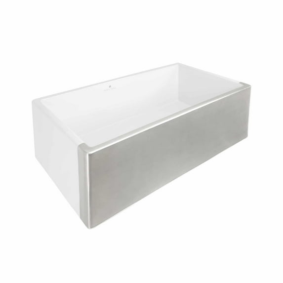 Native Trails Fireclay Kitchen Sink With Silver Finish PMK3018-S