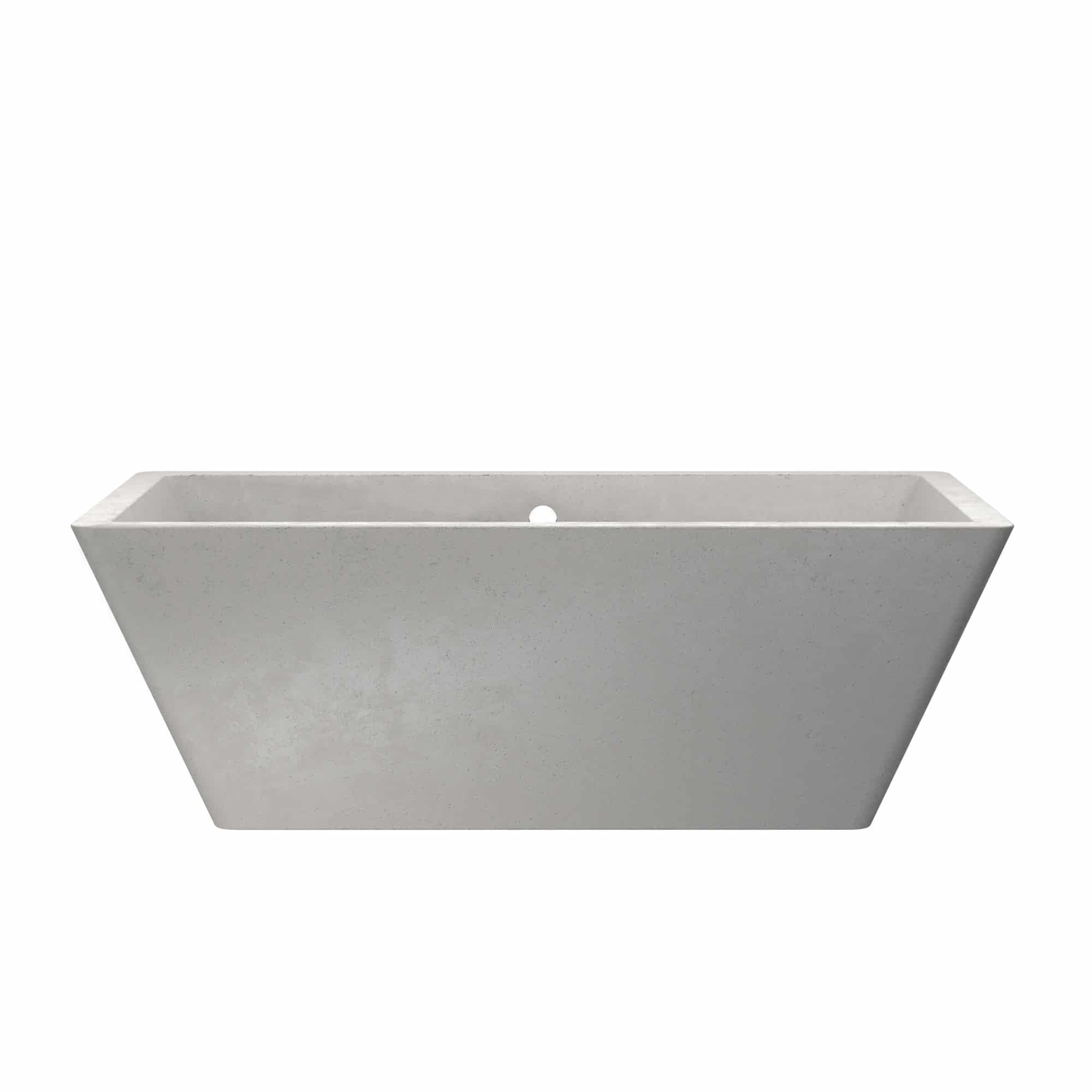 Ash Gray 66" Freestanding Concrete Soaking Bathtub