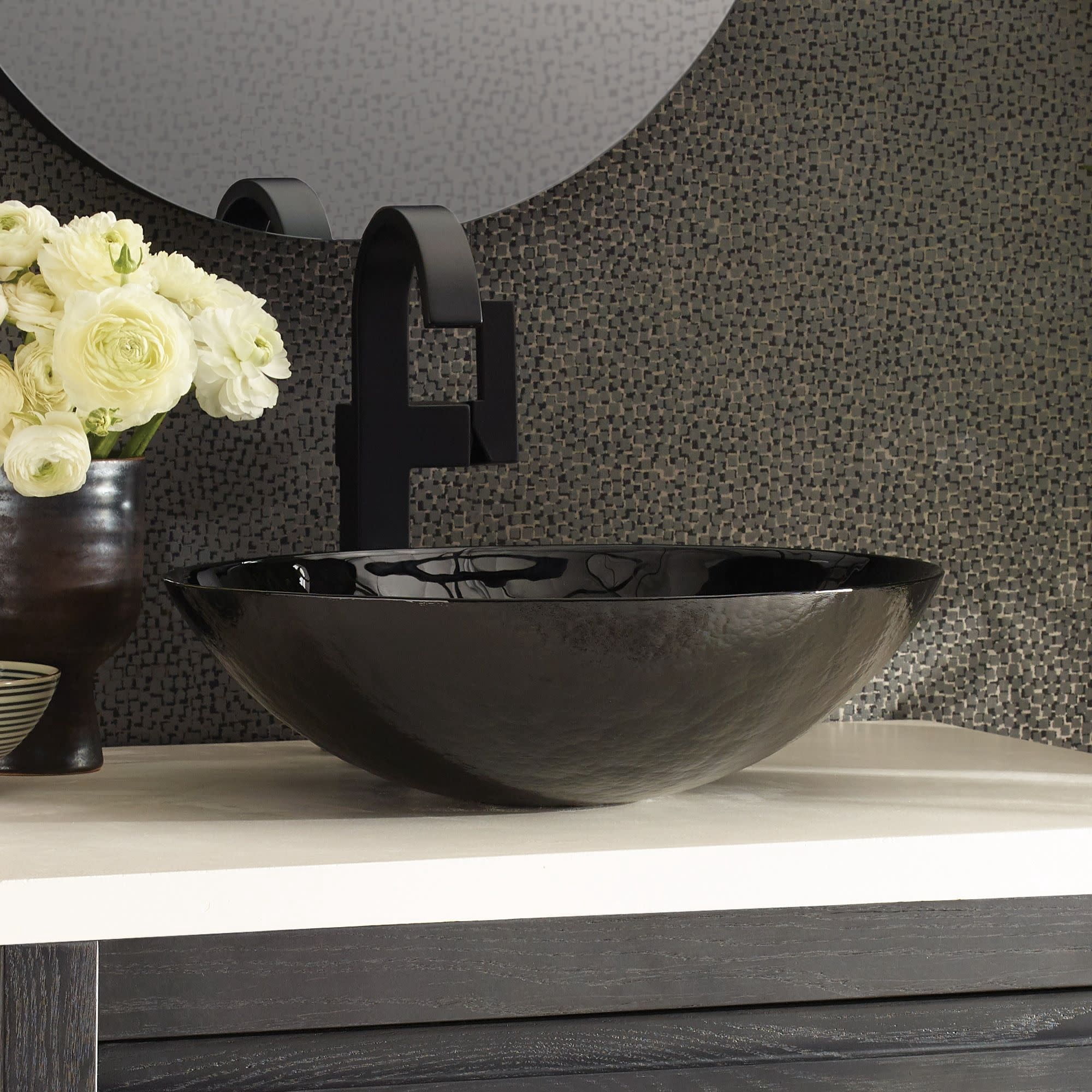 Native Trails Verona Handmade Murano Glass Bathroom Sink - 16.25x16.25x4.5 Abyss 16.25x16.25x4.5