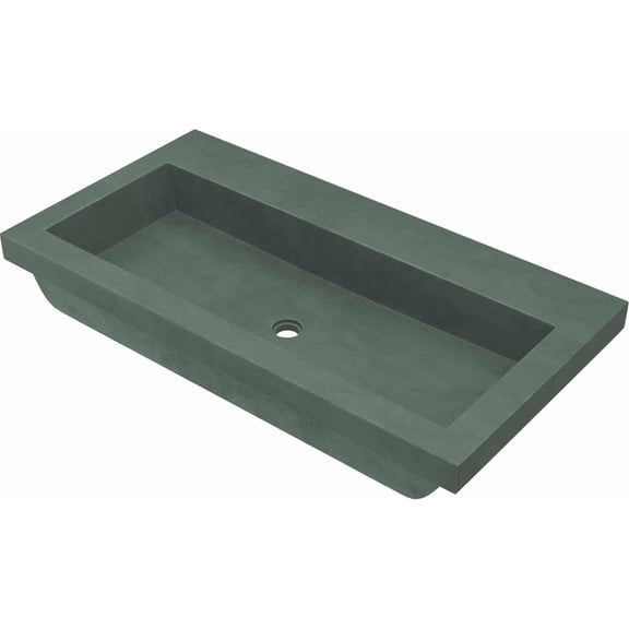 Native Trails NSL3619-FX Nativestone 36" Rectangular Concrete Drop In Bathroom Sink -