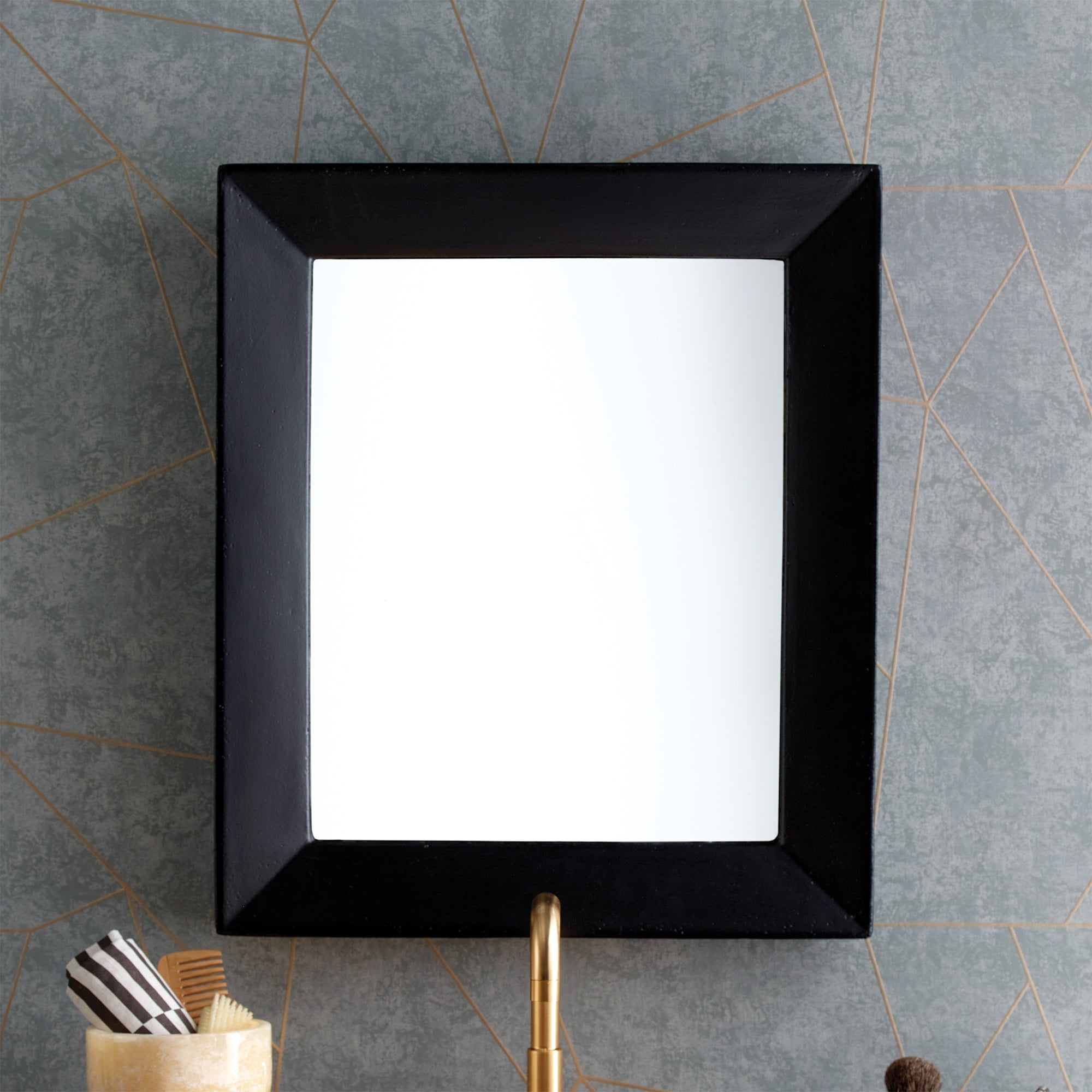 Portola Charcoal Modern Rectangular Bathroom Vanity Mirror