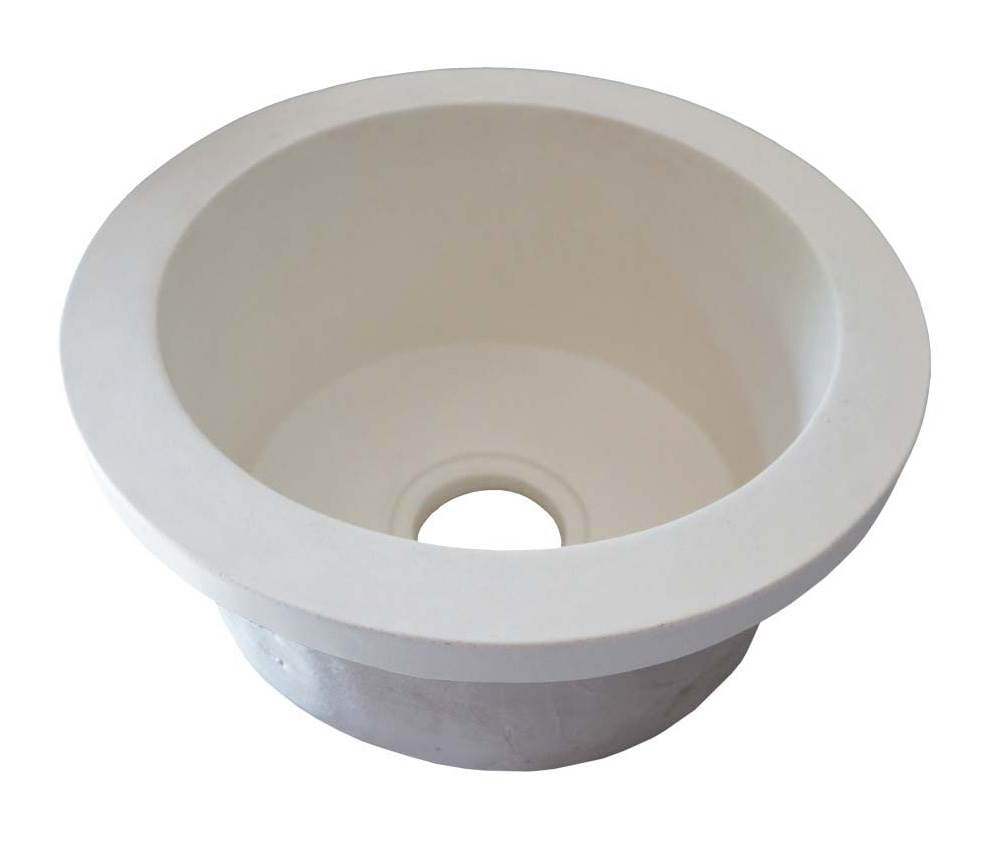 Pearl Concrete Round Drop-In Bar Sink, 16"