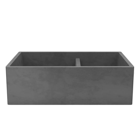 Native Trails Nskd3321 Nativestone 33" Double Basin Farmhouse Concrete Kitchen Sink -
